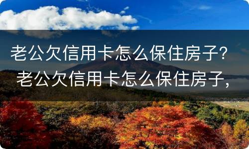 老公欠信用卡怎么保住房子？ 老公欠信用卡怎么保住房子,房子过户给老婆有用吗?