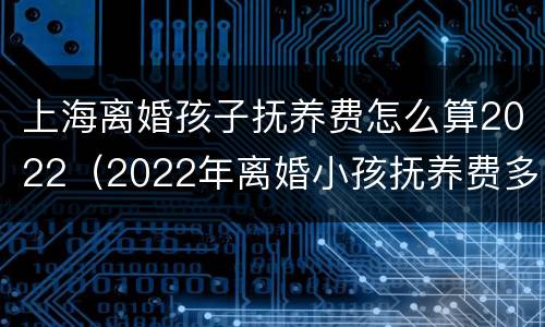 上海离婚孩子抚养费怎么算2022（2022年离婚小孩抚养费多少）
