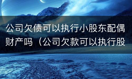 公司欠债可以执行小股东配偶财产吗（公司欠款可以执行股东）