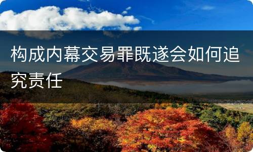 构成内幕交易罪既遂会如何追究责任