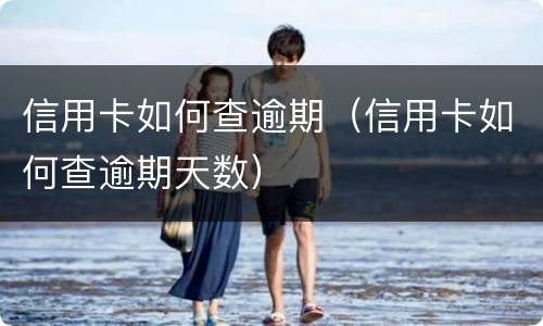 信用卡如何查逾期（信用卡如何查逾期天数）