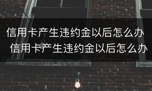 信用卡产生违约金以后怎么办 信用卡产生违约金以后怎么办呢