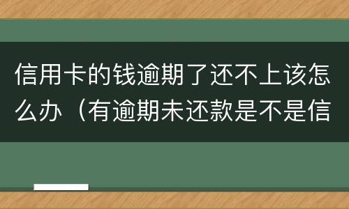 信用卡的钱逾期了还不上该怎么办（有逾期未还款是不是信用卡办不了）