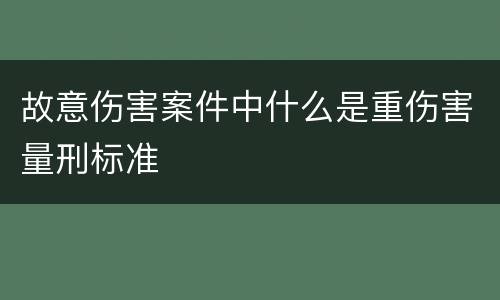 故意伤害案件中什么是重伤害量刑标准