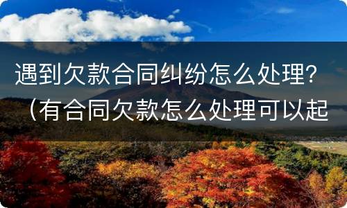 遇到欠款合同纠纷怎么处理？（有合同欠款怎么处理可以起诉吗）