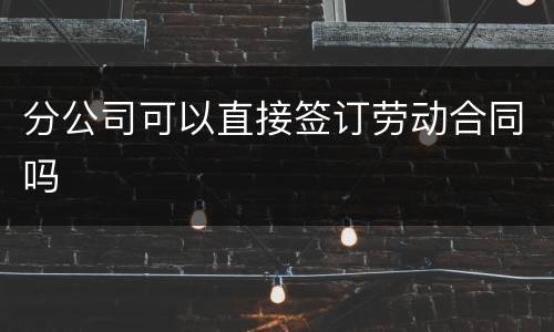 分公司可以直接签订劳动合同吗