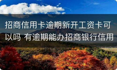 招商信用卡逾期新开工资卡可以吗 有逾期能办招商银行信用卡吗