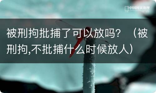 被刑拘批捕了可以放吗？（被刑拘,不批捕什么时候放人）