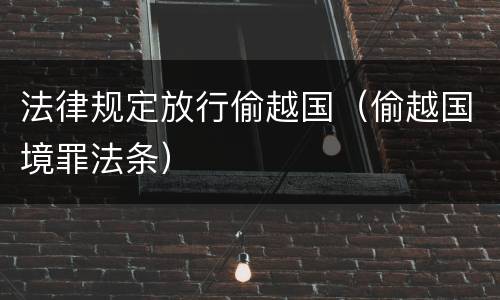 法律规定放行偷越国（偷越国境罪法条）