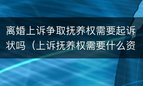 离婚上诉争取抚养权需要起诉状吗（上诉抚养权需要什么资料）