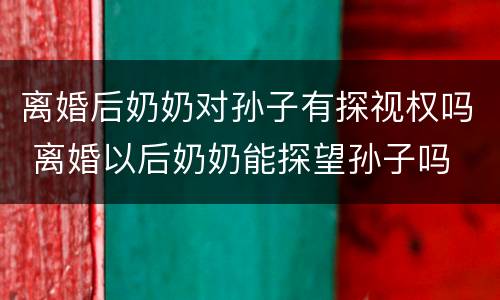 离婚后奶奶对孙子有探视权吗 离婚以后奶奶能探望孙子吗