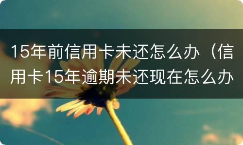 15年前信用卡未还怎么办（信用卡15年逾期未还现在怎么办）