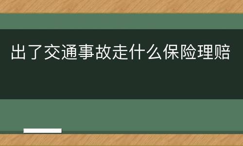 出了交通事故走什么保险理赔