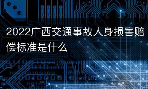 2022广西交通事故人身损害赔偿标准是什么