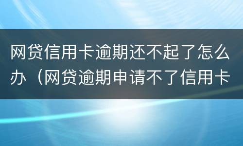 网贷信用卡逾期还不起了怎么办（网贷逾期申请不了信用卡）