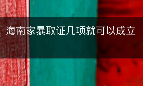 海南家暴取证几项就可以成立