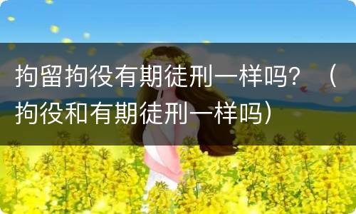 拘留拘役有期徒刑一样吗？（拘役和有期徒刑一样吗）