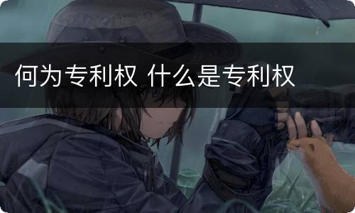 何为专利权 什么是专利权