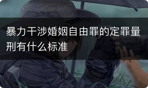 暴力干涉婚姻自由罪的定罪量刑有什么标准