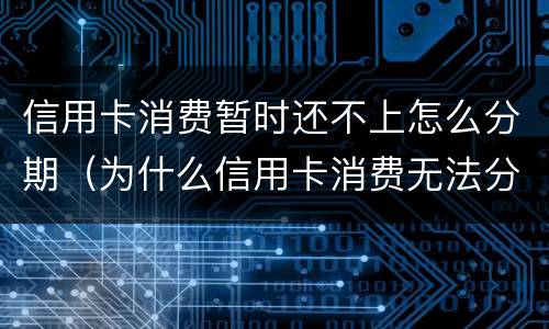 信用卡消费暂时还不上怎么分期（为什么信用卡消费无法分期）