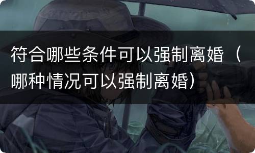 符合哪些条件可以强制离婚（哪种情况可以强制离婚）