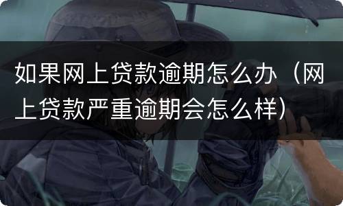 如果网上贷款逾期怎么办（网上贷款严重逾期会怎么样）
