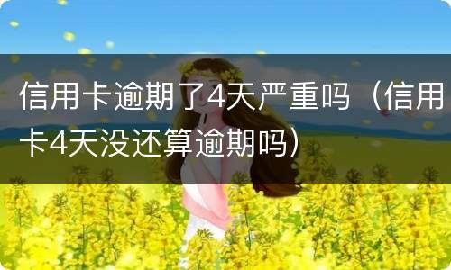 信用卡逾期了4天严重吗（信用卡4天没还算逾期吗）