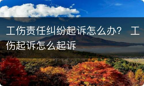 工伤责任纠纷起诉怎么办？ 工伤起诉怎么起诉