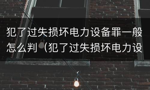 犯了过失损坏电力设备罪一般怎么判（犯了过失损坏电力设备罪一般怎么判刑）