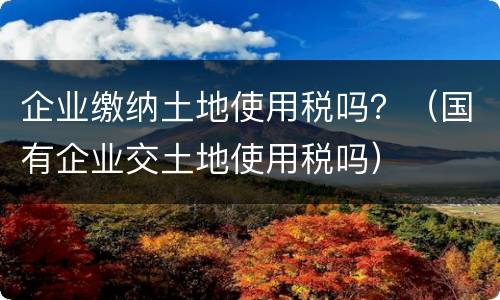 企业缴纳土地使用税吗？（国有企业交土地使用税吗）