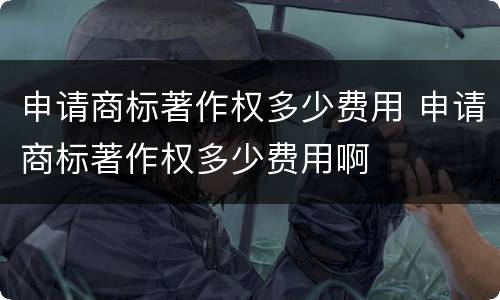 申请商标著作权多少费用 申请商标著作权多少费用啊