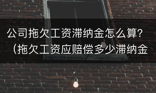公司拖欠工资滞纳金怎么算？（拖欠工资应赔偿多少滞纳金）