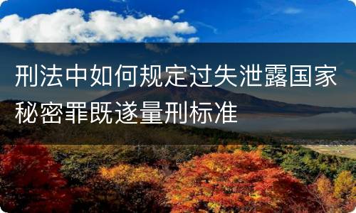 刑法中如何规定过失泄露国家秘密罪既遂量刑标准