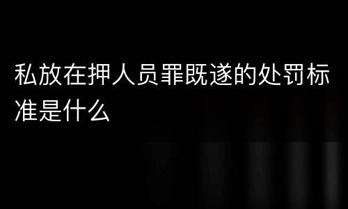 私放在押人员罪既遂的处罚标准是什么