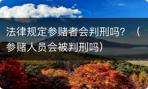 法律规定参赌者会判刑吗？（参赌人员会被判刑吗）