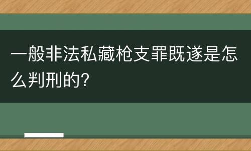 一般非法私藏枪支罪既遂是怎么判刑的?