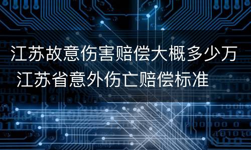 江苏故意伤害赔偿大概多少万 江苏省意外伤亡赔偿标准