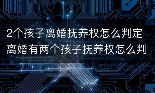 2个孩子离婚抚养权怎么判定 离婚有两个孩子抚养权怎么判定