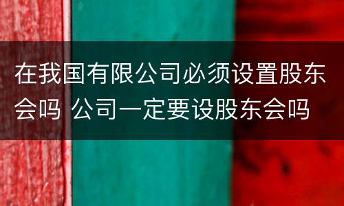 在我国有限公司必须设置股东会吗 公司一定要设股东会吗