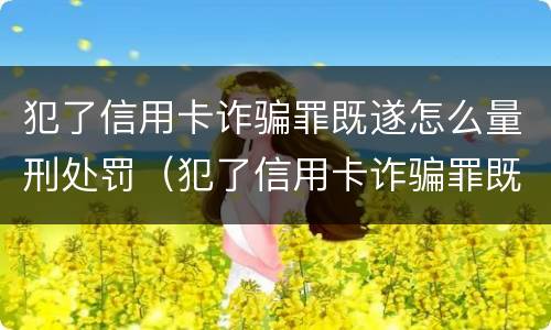 犯了信用卡诈骗罪既遂怎么量刑处罚（犯了信用卡诈骗罪既遂怎么量刑处罚）