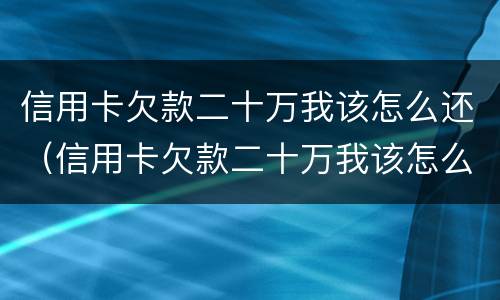 信用卡欠款二十万我该怎么还（信用卡欠款二十万我该怎么还?）