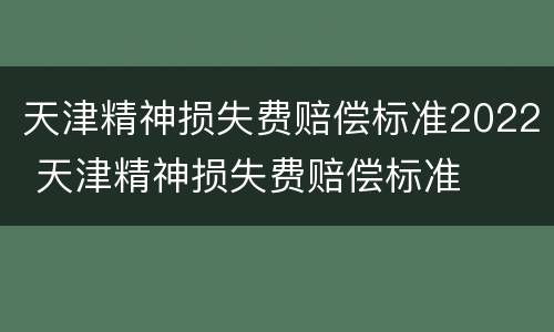 天津精神损失费赔偿标准2022 天津精神损失费赔偿标准