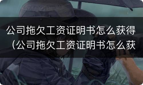 公司拖欠工资证明书怎么获得（公司拖欠工资证明书怎么获得的）