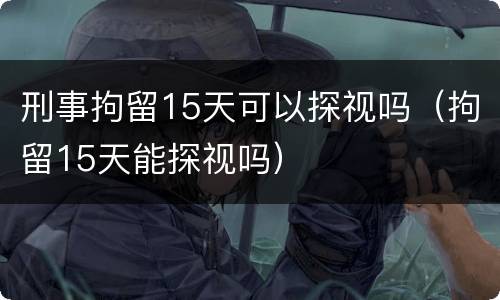 刑事拘留15天可以探视吗（拘留15天能探视吗）
