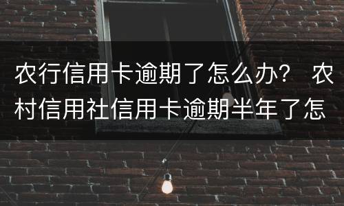 农行信用卡逾期了怎么办？ 农村信用社信用卡逾期半年了怎么办?