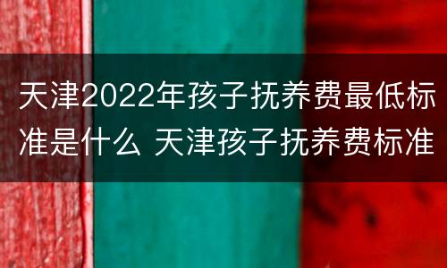 天津2022年孩子抚养费最低标准是什么 天津孩子抚养费标准2020