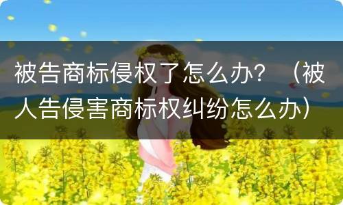 被告商标侵权了怎么办？（被人告侵害商标权纠纷怎么办）