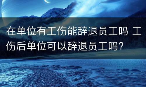 在单位有工伤能辞退员工吗 工伤后单位可以辞退员工吗?