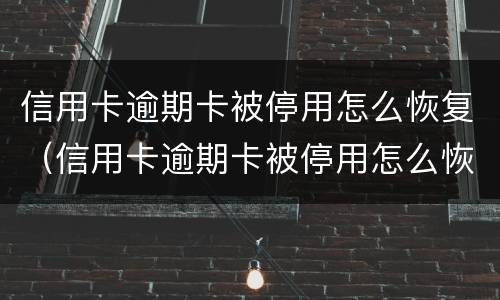 信用卡逾期卡被停用怎么恢复（信用卡逾期卡被停用怎么恢复app还能转账吗）