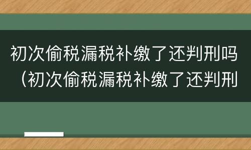 初次偷税漏税补缴了还判刑吗（初次偷税漏税补缴了还判刑吗知乎）